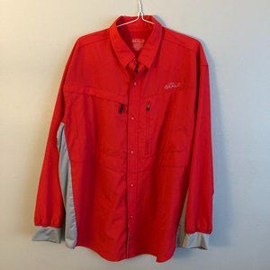 loco kaile 2xl Men’s Fishing Shirt Red Vented Long Sleeve